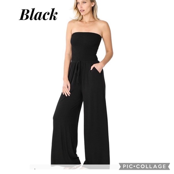 Comfy in the ☀️Sun! Black Strapless Jumper - Picture 1 of 4